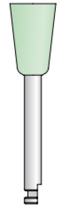 Резинка полировочная Kenda ЧАША зеленый (средняя зернистость) для углового наконечника (1шт), Kenda / Швейцария